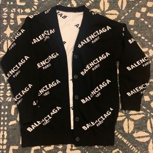 Balenciaga logo button-up cardigan